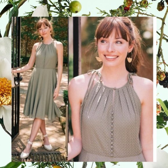 Gal Meets Glam Dresses & Skirts - $188 NWT GAL MEETS GLAM Olive Fit & flare dress